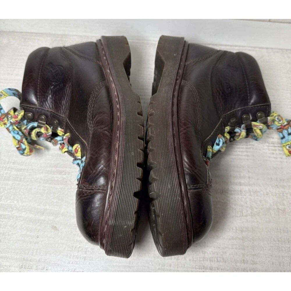 Vintage Dr Doc Marten's Boots Leather Brown 8287 England Grizzly Men's Size 8
